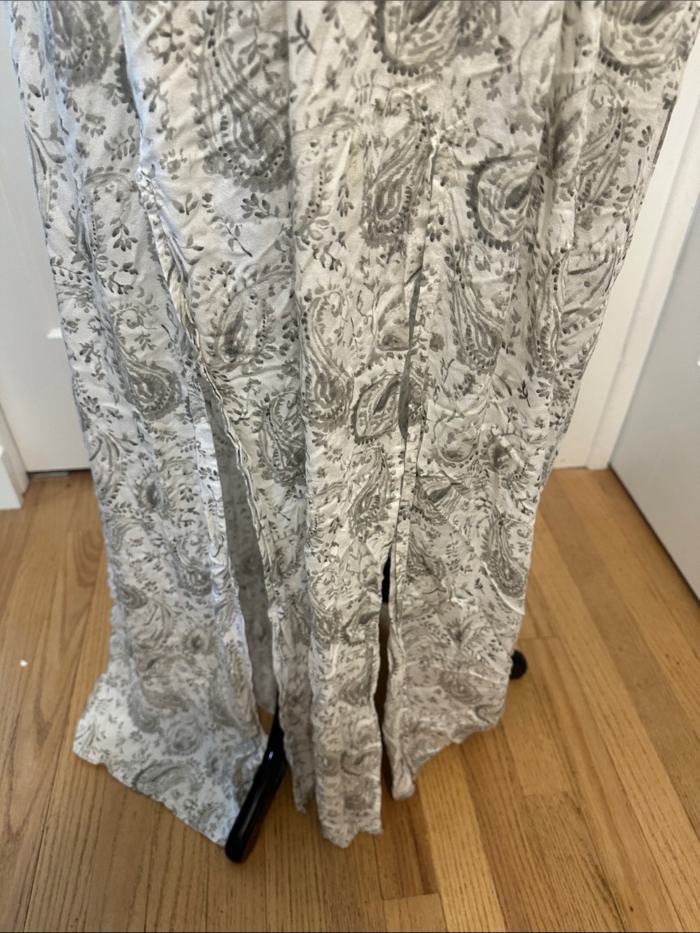 Raviya Gray Paisley Smocked Maxi Dress with Tie Straps - Picture 5 of 6